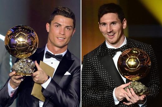 
	
	Ronaldo và Messi đã ôm trọn 7 quả bóng vàng trong gần 10 năm trở lại đây